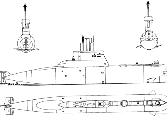 Подводная лодка ORP Sokol [ex HNoMS Stord Submarine] - чертежи, габариты, рисунки